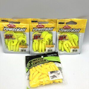 Berkley Powerbait 15 Count Yellow Fishing Grubs 3In Soft Plastic Baits lot
